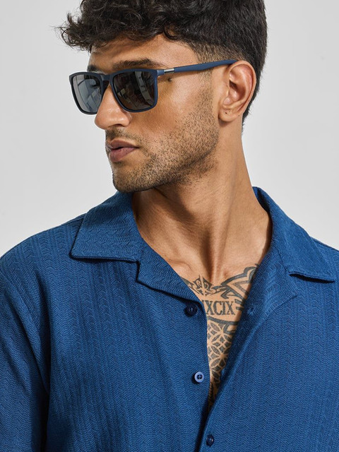 Snitch Men Relaxed Cuban Collar Solid Cotton Casual Shirt - Image 3