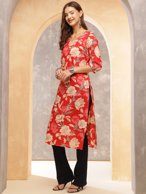 Anouk Rustic Women Printed Thread Work Kurta - Image 4