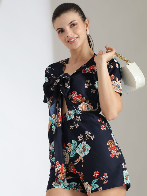 Kotty Women Printed Short Sleeves Jumpsuit