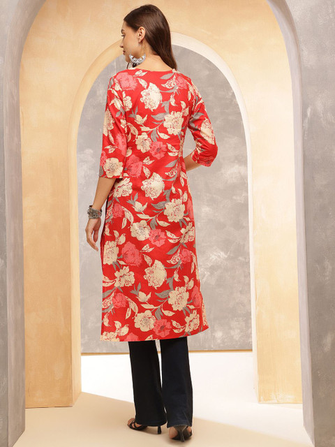 Anouk Rustic Women Printed Thread Work Kurta - Image 5