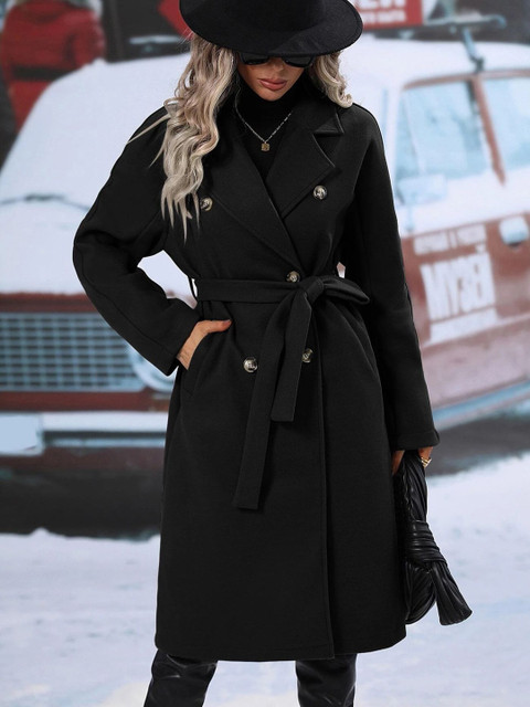 StyleCast x Revolte Women Double-Breasted Trench Coat