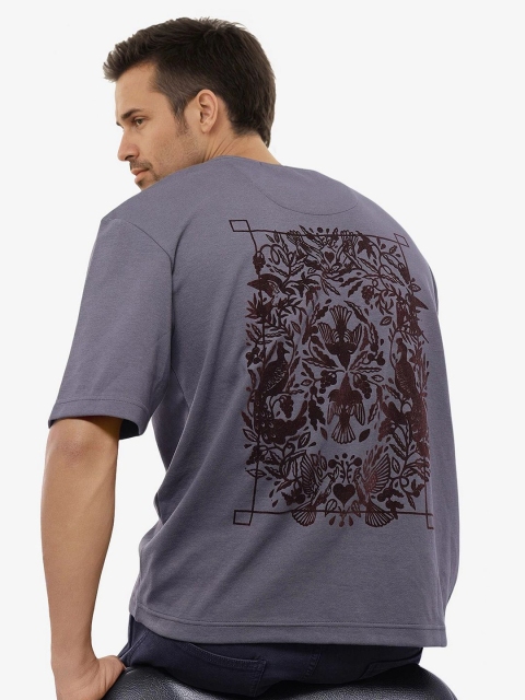 RARE RABBIT Men Graphic Printed Round Neck Cotton Oversized T-shirt - Image 7