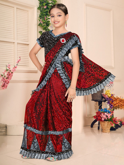 HARPITA Floral Sequinned Ready to Wear Saree