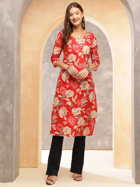 Anouk Rustic Women Printed Thread Work Kurta - Image 2