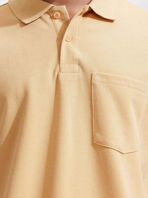 HIGHLANDER Men Solid Polo Collar Cotton Relaxed Fit T-shirt - Image 2