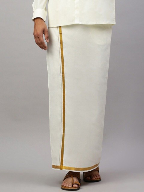 Ramraj Men Solid Adjustable Dhoti with Border