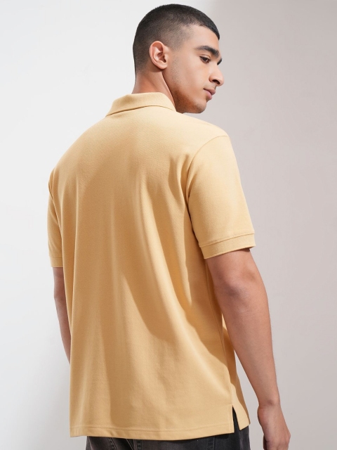 HIGHLANDER Men Solid Polo Collar Cotton Relaxed Fit T-shirt - Image 5