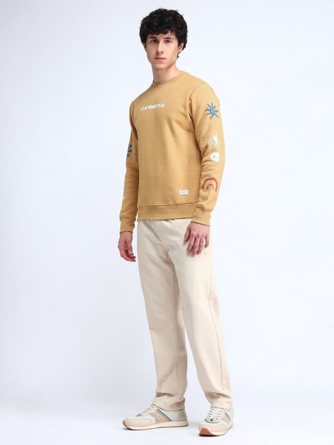 Flying Machine Men Typography Printed Round Neck Cotton Pullover Sweatshirt - Image 5