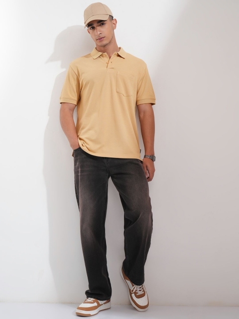 HIGHLANDER Men Solid Polo Collar Cotton Relaxed Fit T-shirt - Image 6