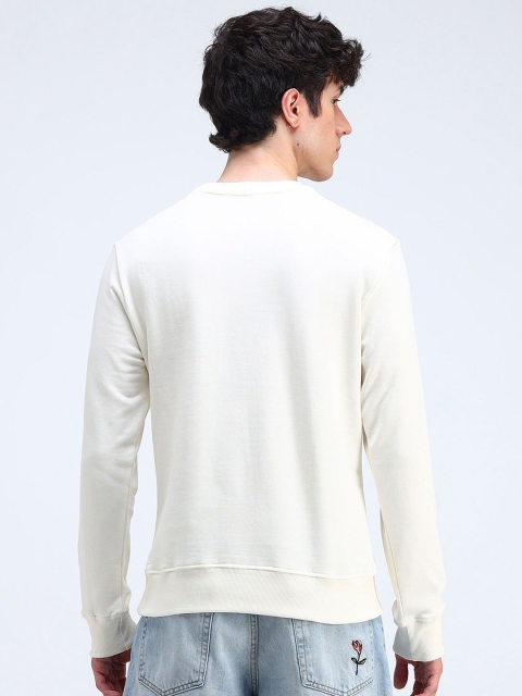 Flying Machine Men Typography Printed Round Neck Cotton Pullover Sweatshirt - Image 4