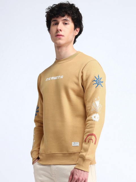 Flying Machine Men Typography Printed Round Neck Cotton Pullover Sweatshirt - Image 3
