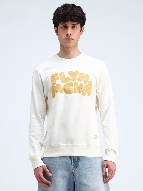 Flying Machine Men Typography Printed Round Neck Cotton Pullover Sweatshirt - Image 6