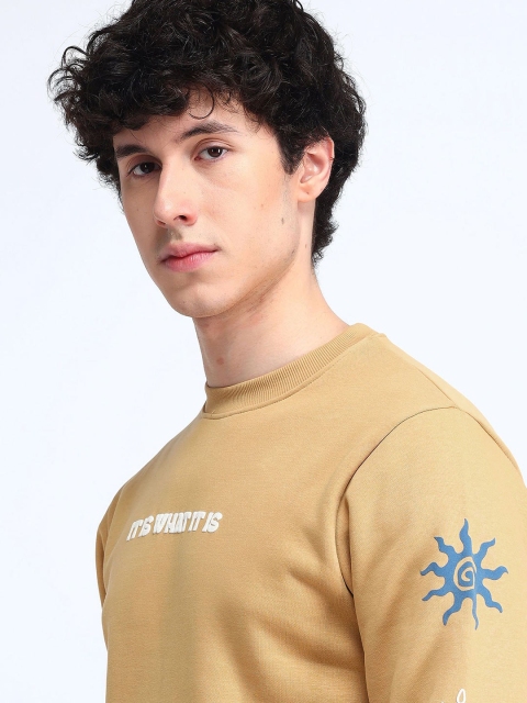 Flying Machine Men Typography Printed Round Neck Cotton Pullover Sweatshirt - Image 2