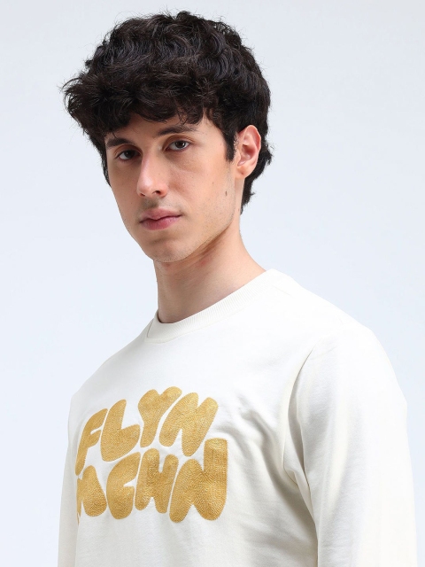 Flying Machine Men Typography Printed Round Neck Cotton Pullover Sweatshirt - Image 2