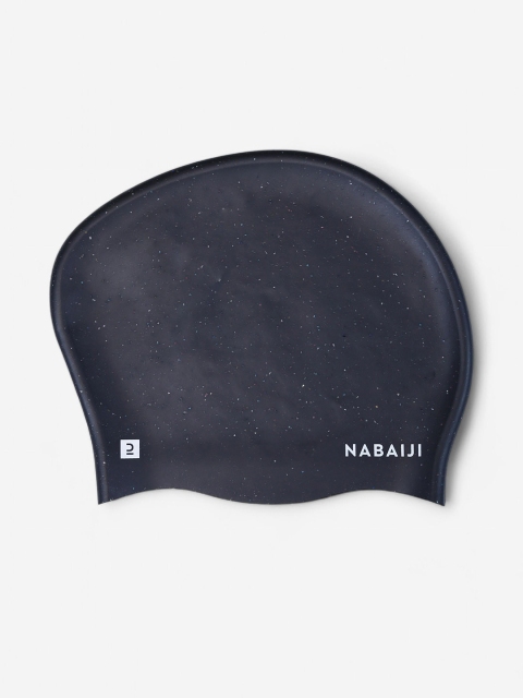 Nabaiji By Decathlon Women Black Solid Long Hair Silicone Swimming Cap