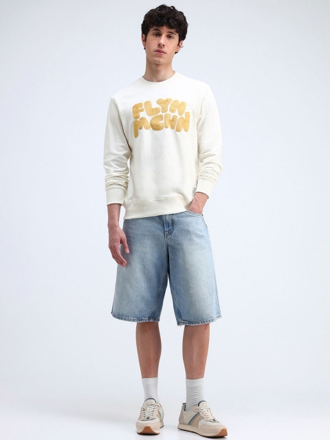 Flying Machine Men Typography Printed Round Neck Cotton Pullover Sweatshirt - Image 5
