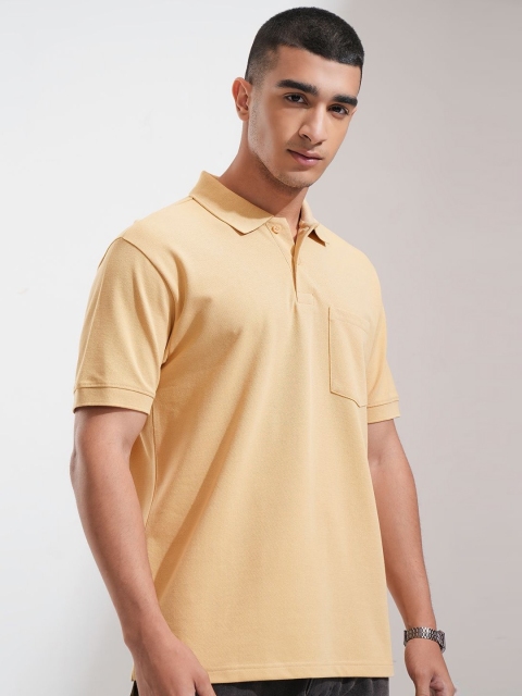 HIGHLANDER Men Solid Polo Collar Cotton Relaxed Fit T-shirt - Image 4