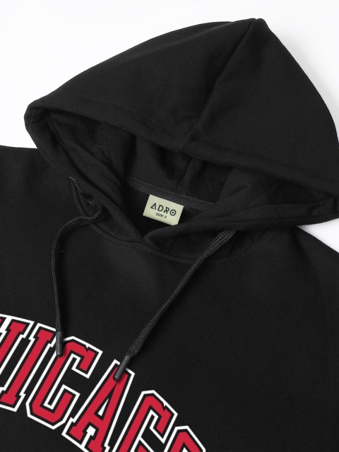 ADRO Men Typography Printed Hood Cotton Pullover Sweatshirt - Image 7