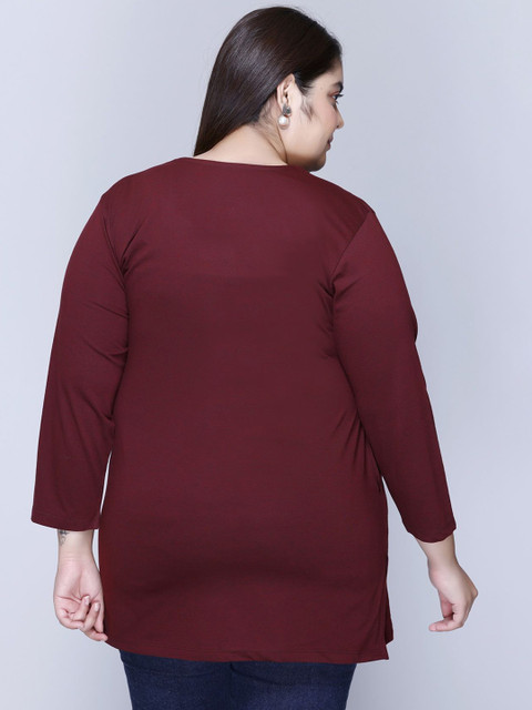 IN Love Women Cotton Full Sleeve Plus Size Long T-Shirt - Image 5