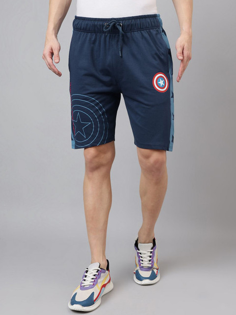 Free Authority Men Captain America Printed Regular Fit Shorts