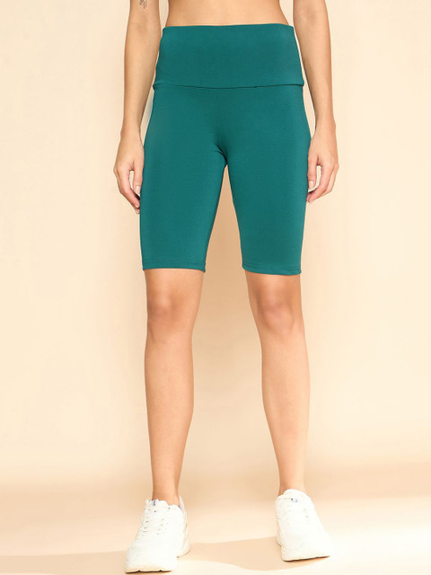 COLOR CAPITAL Women High-Waisted Above Knee Length Gym Tights