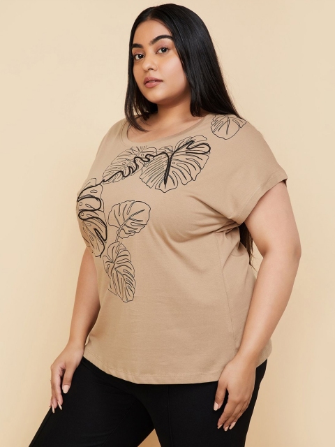 max Women Plus Size Graphic Printed Round Neck Cotton T-shirt - Image 3