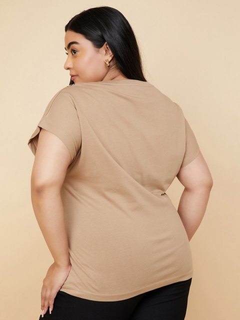 max Women Plus Size Graphic Printed Round Neck Cotton T-shirt - Image 4