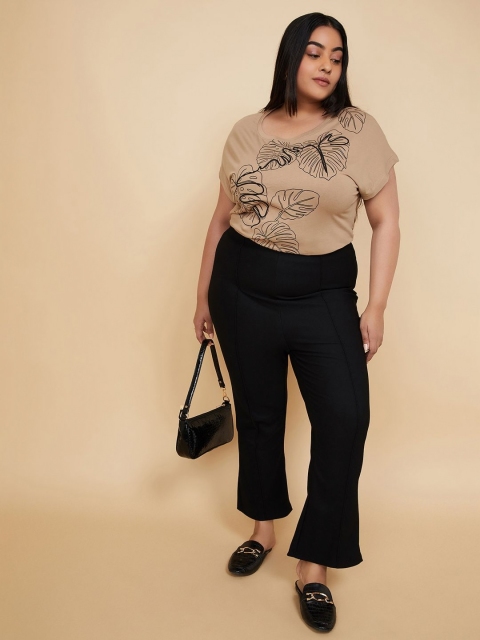 max Women Plus Size Graphic Printed Round Neck Cotton T-shirt - Image 5