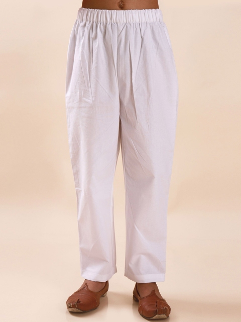 Sangria Floral Printed Mandarin Collar Pure Cotton A-Line Kurta With Pyjamas - Image 6