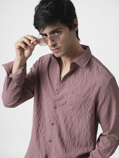VASTRADO Men Classic Spread Collar Solid Slim Fit Casual Shirt
