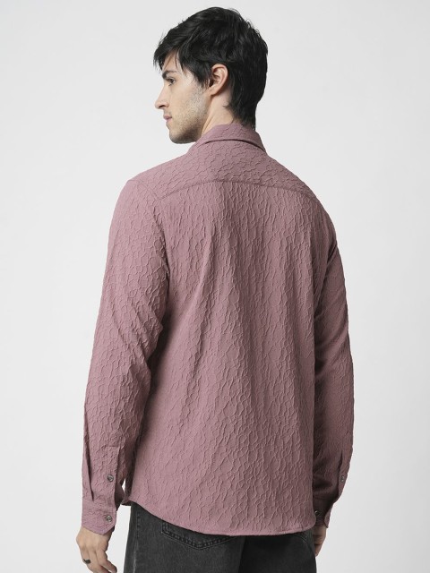 VASTRADO Men Classic Spread Collar Solid Slim Fit Casual Shirt - Image 5