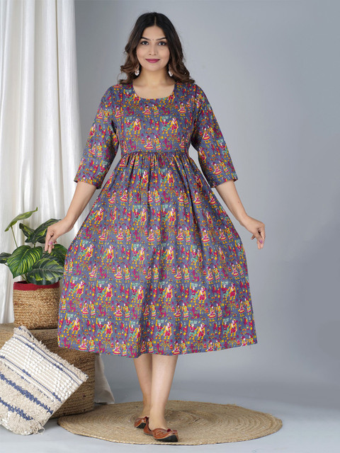 TANISHA Floral Print Maternity Fit & Flare Dress