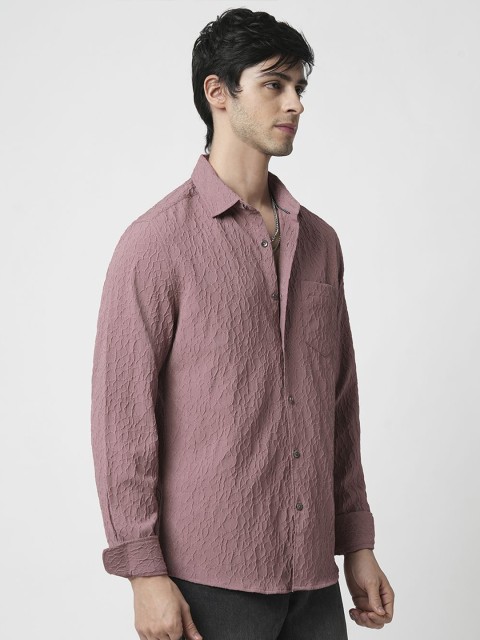 VASTRADO Men Classic Spread Collar Solid Slim Fit Casual Shirt - Image 4