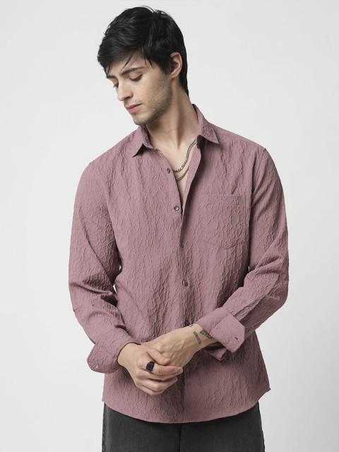 VASTRADO Men Classic Spread Collar Solid Slim Fit Casual Shirt - Image 2