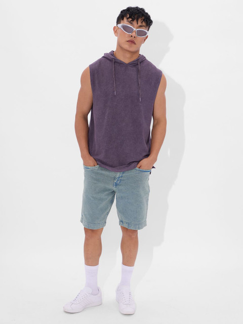 The Souled Store Men Solid Hooded Cotton T-shirt - Image 5