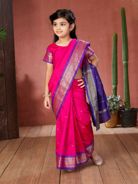 Aarika Girls Woven Design Art Silk Saree