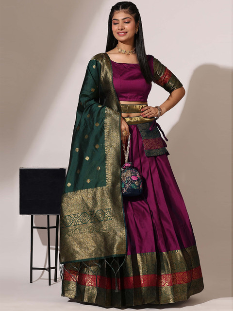 Fabcartz Semi Stitched Lehenga & Unstitched Blouse With Dupatta