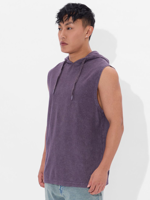 The Souled Store Men Solid Hooded Cotton T-shirt - Image 3