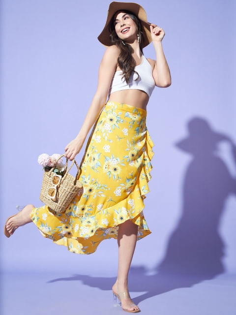 Trend Arrest Floral Printed Wrap Skirt - Image 4