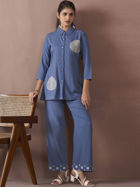 Anouk Embroidered Top With Trousers