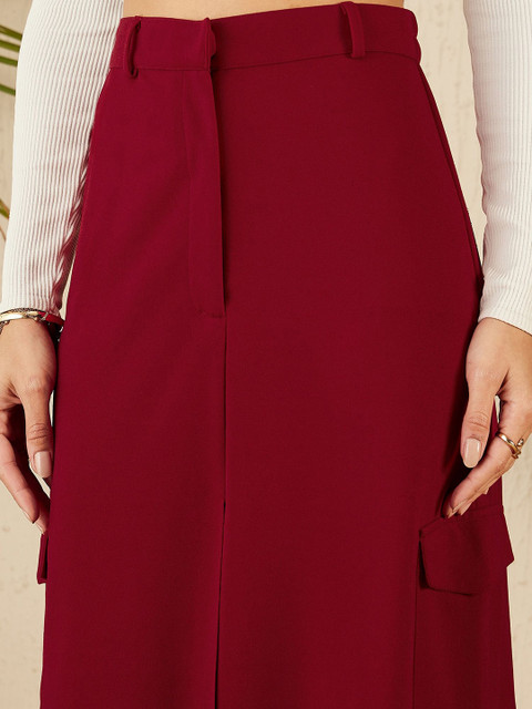 ZYNG A-Line Midi Skirt with Elastic Waistband - Image 6