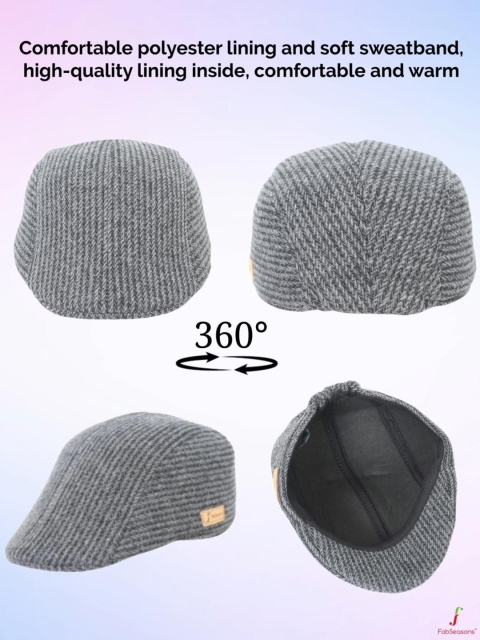 FabSeasons Ascot Poly Wool Ivy Flat Golf Cap Classic Newsboy Gatsby Hat for Men - Image 6
