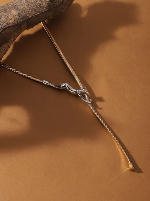 SOHI The Jaguar Lariat Gold-Plated Necklace