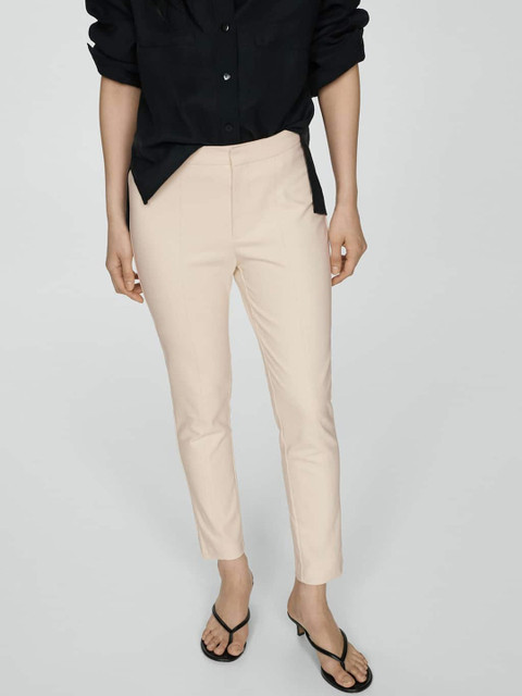 MANGO Women Fit Low-Rise Regular Fit Trousers