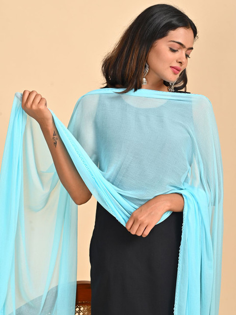 HELLA FASHIONS Taping Border Chiffon Dupatta