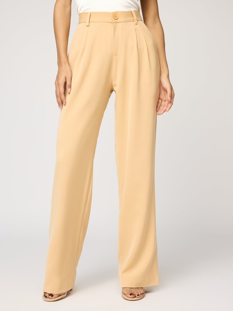 FREAKINS Women Pleated Straight Korean Pant