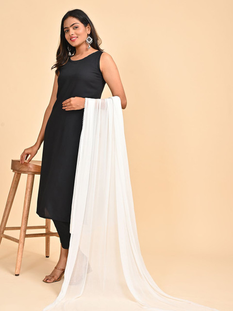 HELLA FASHIONS Taping Border Chiffon Dupatta