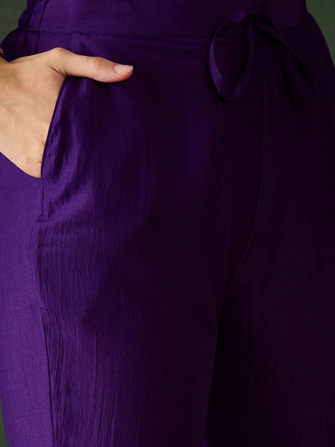 Sangria Embroidered Straight Kurta Trouser With Dupatta - Image 3