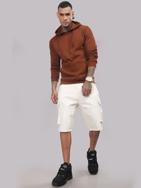 ADRO Men Brown Cotton Printed Hooded Neck Long Sleeves Pullover Sweatshirt - Image 5