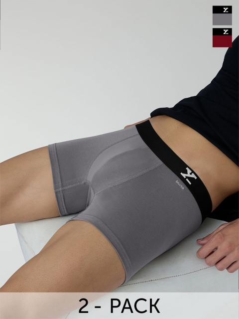 XYXX Men Pack of 2 Aero Super Combed Cotton Trunks XYTRNK2PCKN409